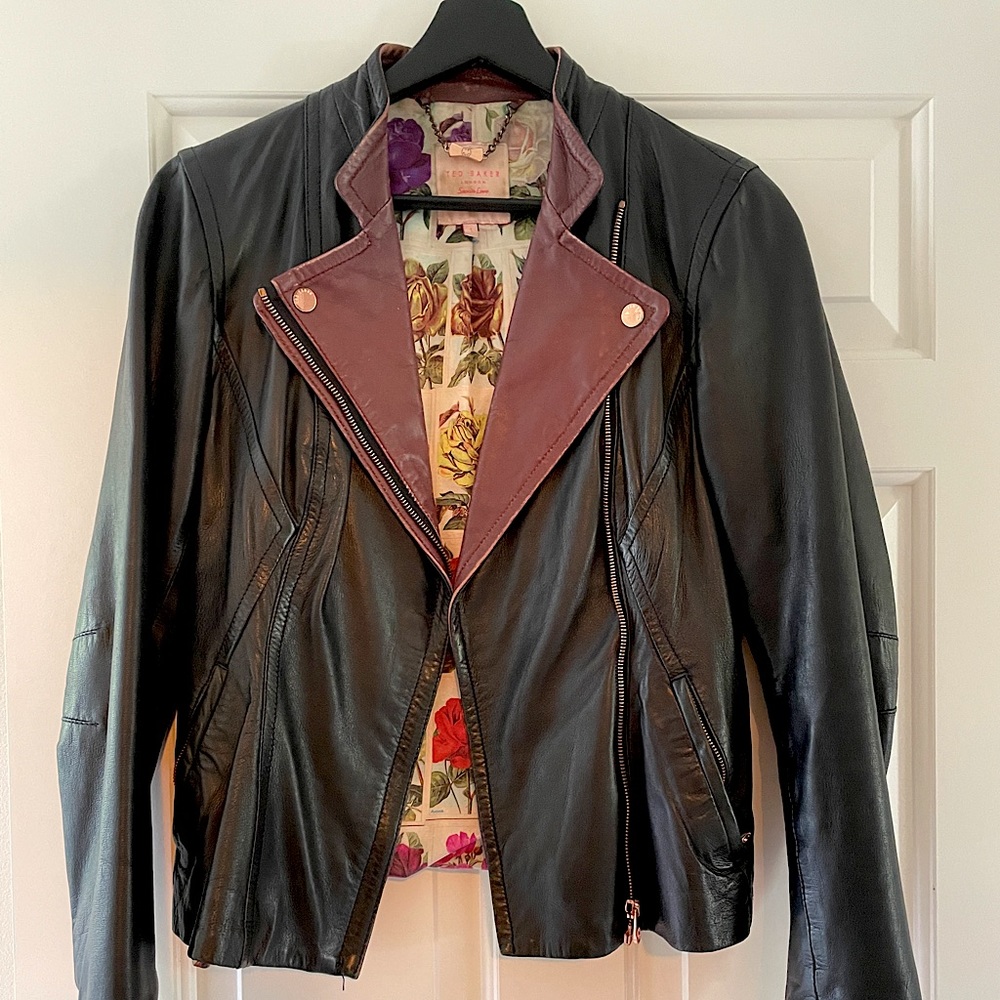 Ted Baker London Lamb Leather Jacket Size 1